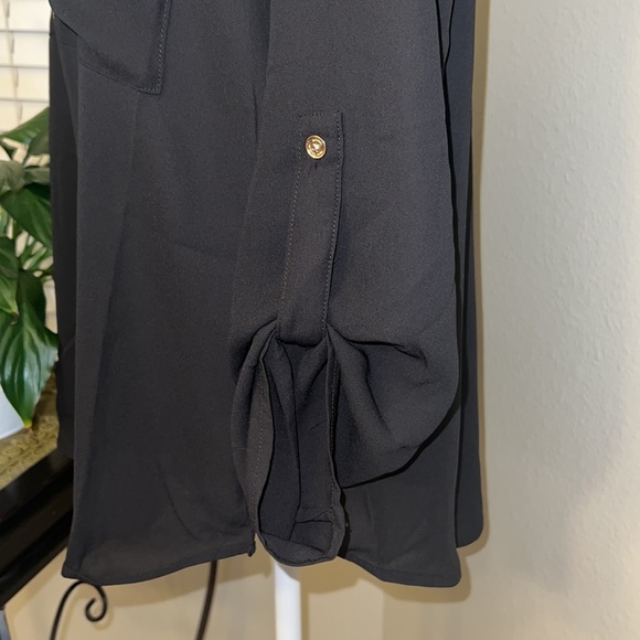 Michael Kors Black Front Half Zip Blouse - Picture 6 of 8